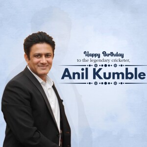 Portrait of Anil Kumble with birthday wishes