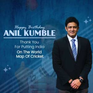 Anil Kumble Birthday Wish Artwork For LinkedIn