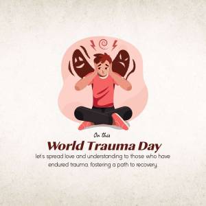 World Trauma Day - Support And Understanding Branding Post For Telegram