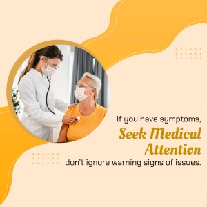 Doctor examining a senior woman wearing face masks