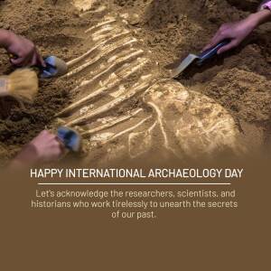 Archaeologists carefully excavating a dinosaur skeleton in the dirt.