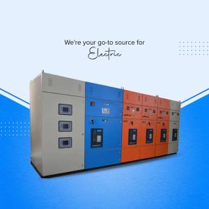Image of an electric panel with blue and orange sections.