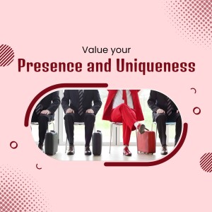 Business professionals waiting, emphasizing individuality and value.