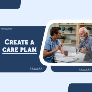 Doctor consulting with senior patient, discussing a care plan.