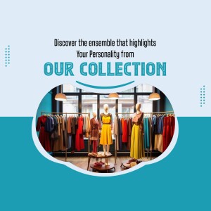 Fashion boutique display with mannequins showcasing a new clothing collection.