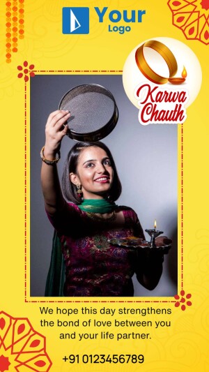 Karwa Chauth Wishes Branding Post For WhatsApp
