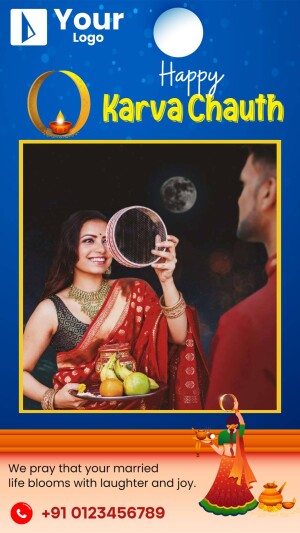 Happy Karva Chauth Wishes Design For Telegram