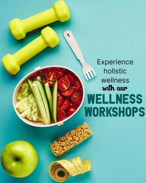 Healthy lunch box with dumbbells and fitness tools