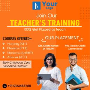 Promotional image for Teacher Training courses with placement assistance.