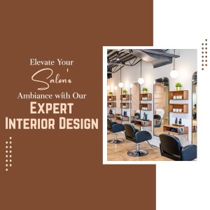 Modern salon interior with stylish seating and shelving