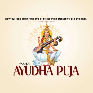 Image of Goddess Saraswati for Ayudha Puja
