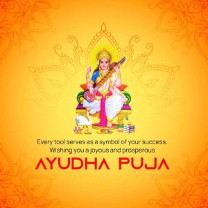 Image of Goddess Saraswati for Ayudha Puja
