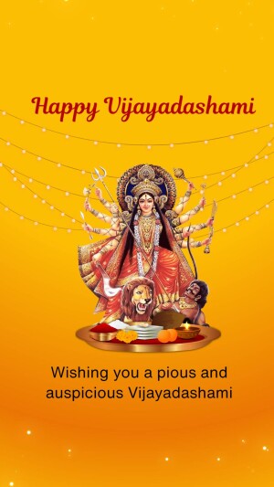 Happy Vijayadashami Greetings Promotional Banner For WhatsApp