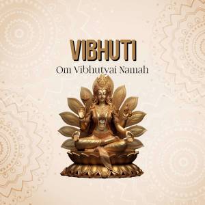 Image of Goddess Vibhuti in a lotus position with golden hues