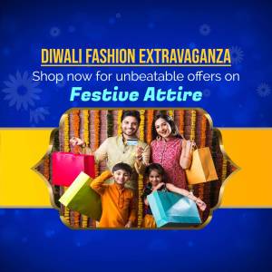Diwali Fashion Extravaganza Sale Business Poster For Threads
