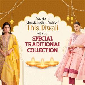 Diwali Traditional Fashion Collection Flyer For X