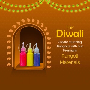 Diwali Rangoli Materials Promotion Graphic For Threads