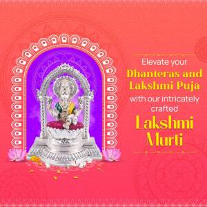 Silver Lakshmi and Ganesh Murti for Dhanteras and Lakshmi Puja