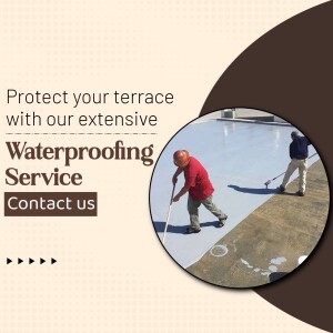 Worker applying waterproofing to a terrace