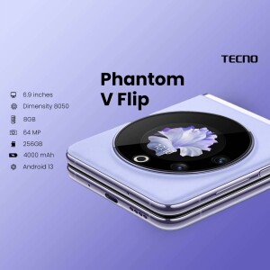 Tecno Phantom V Flip foldable smartphone with circular external display