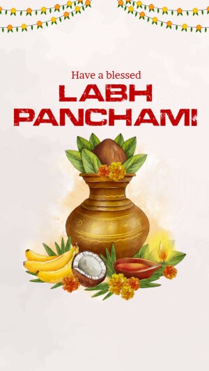 Labh Panchami Greetings Creative Design For WhatsApp