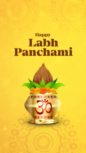 Happy Labh Panchami Greetings Promotional Banner For Instagram