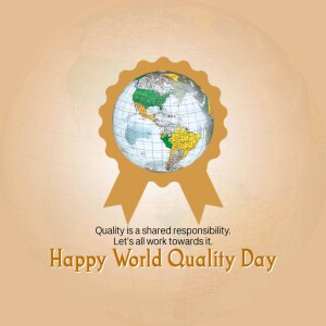 World Quality Day graphic with a globe and ribbon