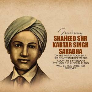 Shaheed Kartar Singh Sarabha - Martyrdom Day Advertisement For Twitter