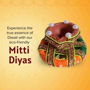 Eco-Friendly Mitti Diyas For Diwali Business Poster For Threads