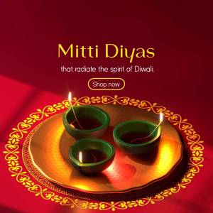 Mitti Diyas - Diwali Spirit Business Poster For Instagram