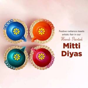 Hand-Painted Mitti Diyas - Festive Radiance Flyer For Pinterest