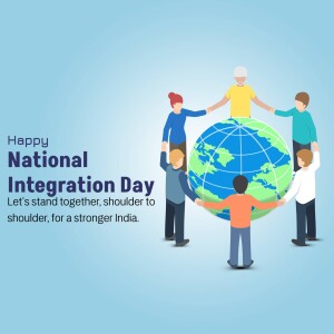 Happy National Integration Day Social Media Post For X