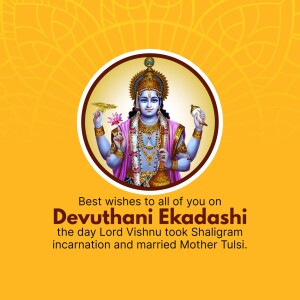 Devuthani Ekadashi Greetings Design For Telegram