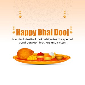 Happy Bhai Dooj Greetings Marketing Image For Instagram