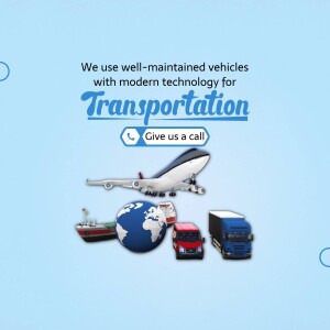 Image depicting various modes of transportation including airplane, ship, truck, and car, representing a transportation service.