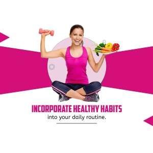 Healthy Lifestyle: Fitness And Nutrition Creative Design For Facebook