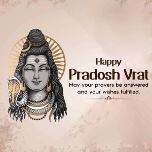Image of Lord Shiva with Pradosh Vrat wishes
