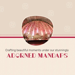 A beautifully decorated wedding mandap with pink and white flowers.