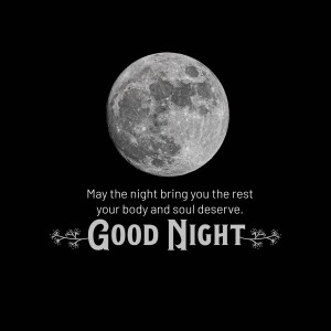 Full moon with a good night message