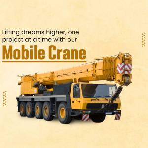 Yellow mobile crane lifting equipment