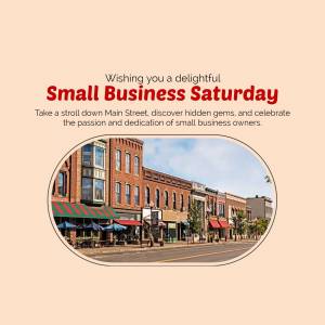Image promoting Small Business Saturday with a Main Street scene.