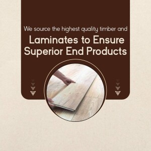 Image showcasing high-quality laminates and timber for end products.