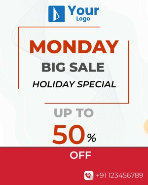 Monday Big Sale Holiday Special with up to 50% off