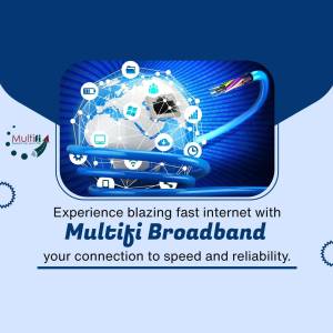 Image depicting a globe connected to a fiber optic cable, representing fast internet connectivity with Multifi Broadband.
