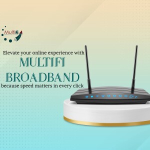 Multifi Broadband Router with Gradient Background