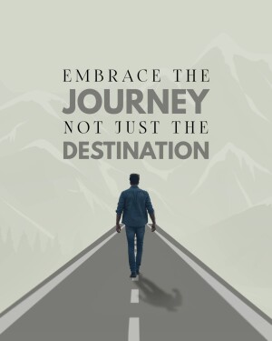 Man walking on a road with motivational text