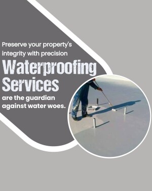 Professional waterproofing services being applied to a flat roof.