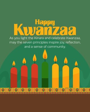 Kwanzaa greeting with Kinara and candles