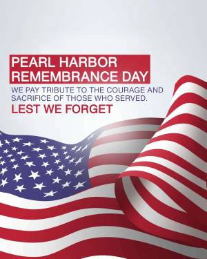 Pearl Harbor Remembrance Day tribute with American flag