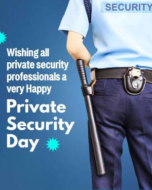 Image of a security guard with equipment, celebrating Private Security Day.
